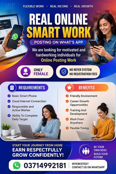  Online Work Opportunity for Girls 
