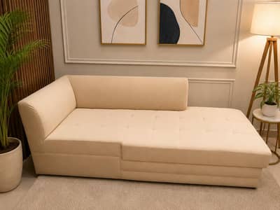 Used Modern Velvet Chaise Lounge Sofa – Excellent Condition