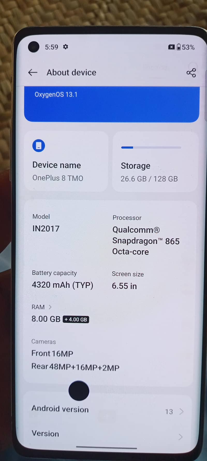 One Plus 8 5