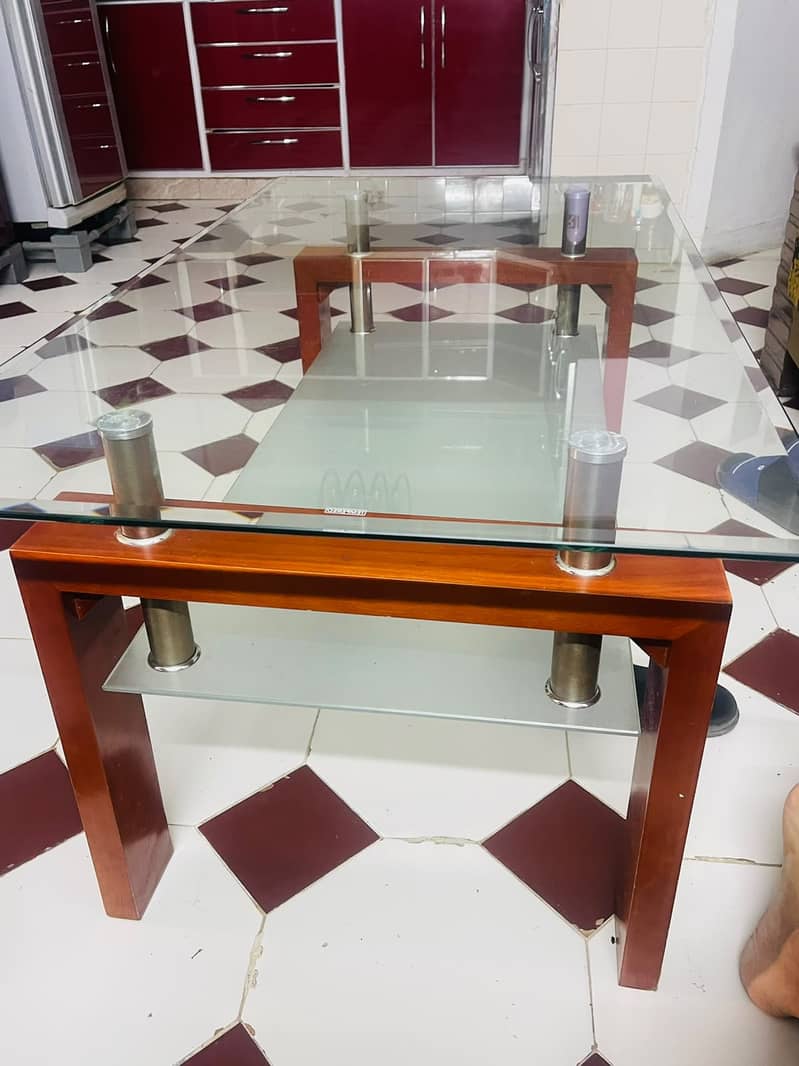 Sofa set - 5 seater sofa set with glass table in Excellent condition 3