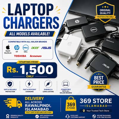 Laptop Chargers Apple,Hp,Acer,Asus,Lenovo,Toshiba,Dell Available