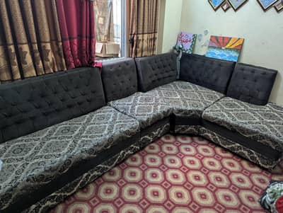 L shaped sofa + Deewan