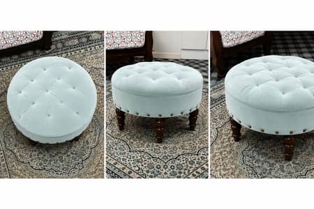 2x round tufted ottoman sofa just in 10000