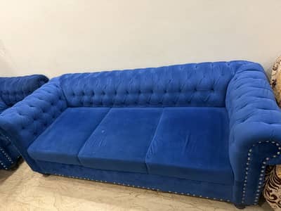 Sofa Set For Sale - velvet Fabric 3,2,1 Sofa Set Molti Foam Poshesh