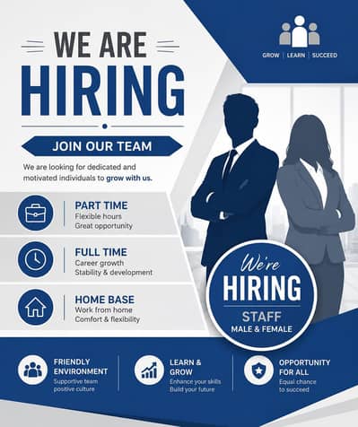 we are hiring job male and female