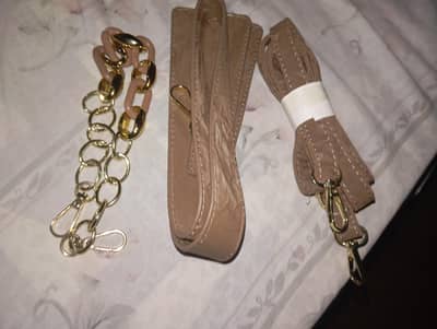 MIMI Beige Ladies Handbag with Chain & Adjustable Strap