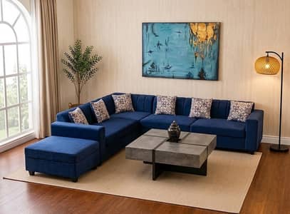 Premium L shape sofa & Designer coffee table set for Sale