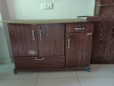 Heavy Duty Ironing Table with Storage Cabinet