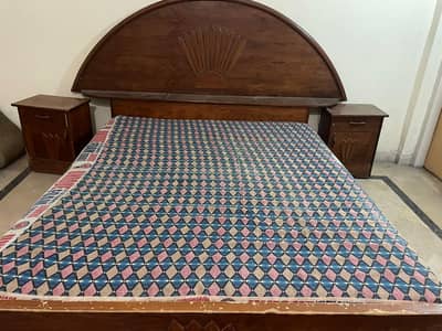 bed and side table