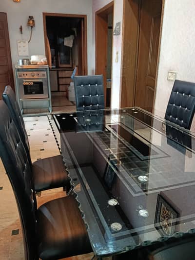 Luxury 6-Chair Glass Dining Table