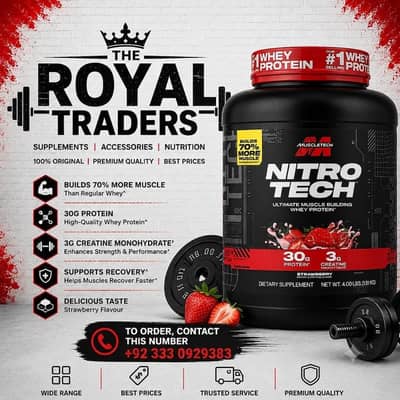 100% ORIGINAL MUSCLETECH NITRO-TECH WHEY PROTEIN 
