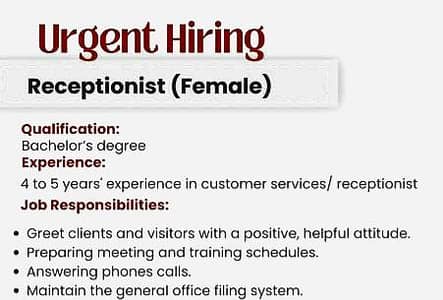female receptionist