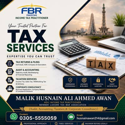 Tax lawyer, tax return filling, NTN registration,
