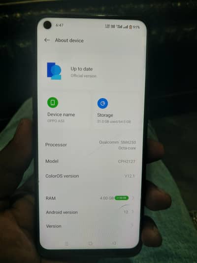 OPPO A53 4gb 64 gb with box and adapter