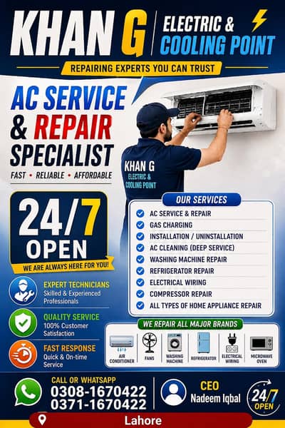 AC Technician & Electrician/ Home Wiring/ All Electronics Repair