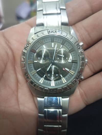 Rodania Switzerland  superb grey dial quartz cycling chronograph.