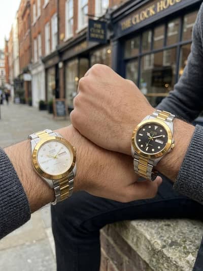 Two Tone Chain Watch for Men! Date window! Premium Quality!COD Karachi