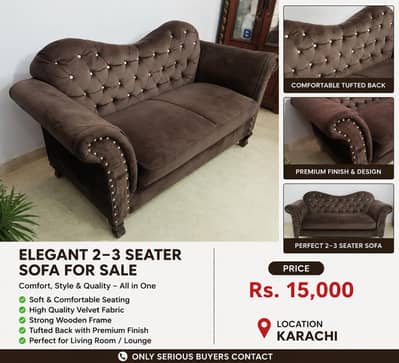 Luxury Brown Velvet Sofa – Elegant & Comfortable