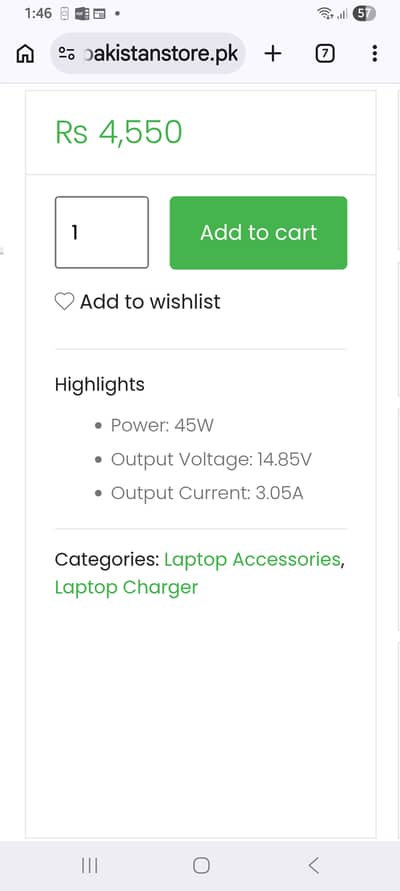 Apple laptop charger 45w