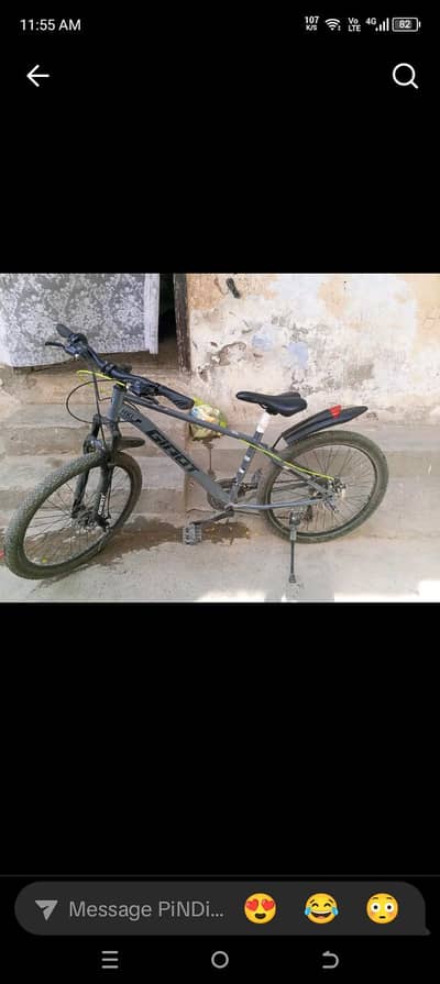 bicycle for sale best conditions with gear gray colour