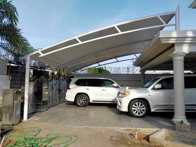 Tensile car shade, Dome shade, Car roof, Pvc sahde, Car porch shade