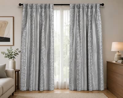 Stylish Silver Curtain (3PCS) - Large size