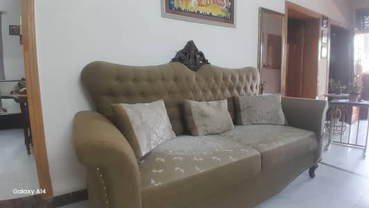 7-Seater Sofa Set with Cushions for Sale – Good Condition