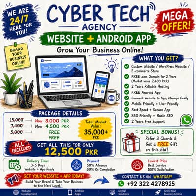 Website and Android App Development Services - Mega Offer