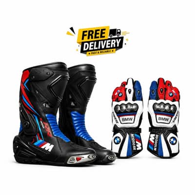 Kawasaki Racing Shoes and Boots Genuine Leather riding gloves and shoe