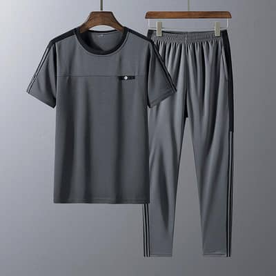 sports suit men's summer leisure suit men's father's summer short