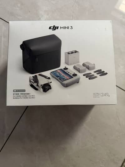 Dji mini 3 fly more combo just open box unused rc2 controller