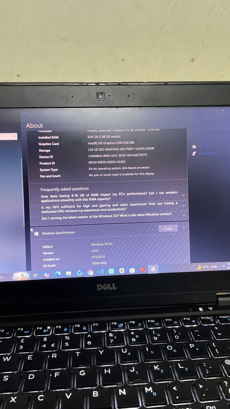 Core i7 5th gen E7250 2