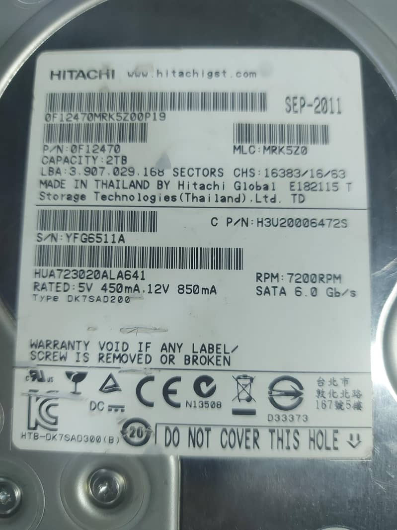 hard drive 2TB 800 GB deta be ha 2