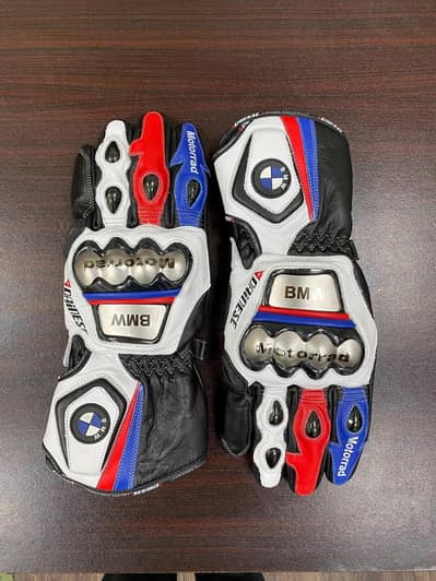 BMW Motorrad Leather Racing Gloves – Hard Knuckle Protection, Perform