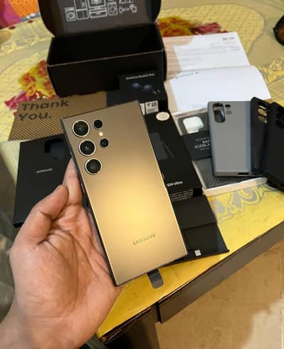 Samsung Mobile S24 Ultra with box 12gb 512  pta approved urgent sale
