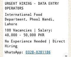 Urgent Hiring Data Entry Job