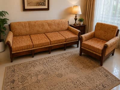 Solid Sheesham Wood Sofa Set | Excellent Condition | Price Negotiable