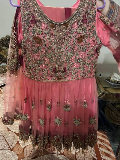 tea pink short frock