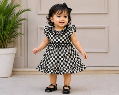 New Lawn Frock & panti set for 1-year old baby girl