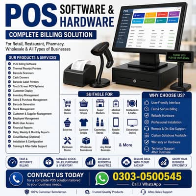 POS SOFTWARE AND HARDWARE Complete Billing Solution for all businesses