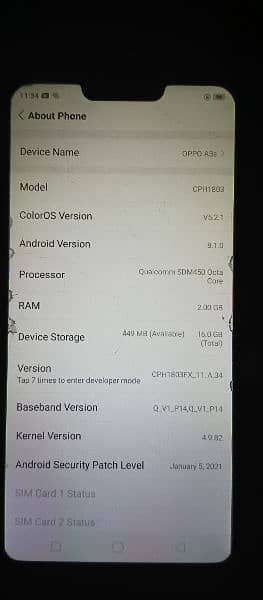 Oppo A3s 0