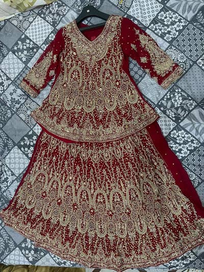 Bridal Lehenga Red Color – Small Size – Only 1 Time Worn