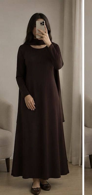 Brown plain frock