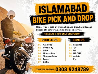 Honda Bike pick and drop services Islamabad