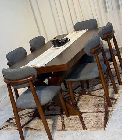 Dining tables custom made | Shisham wood | Marbal & Glass top