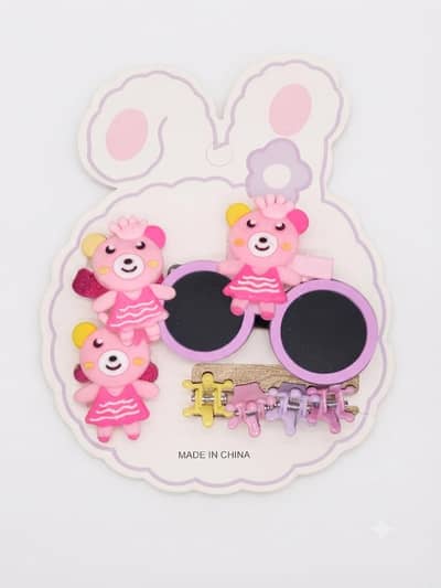 Teddy Bear Hair Clip Set 7pcs | COD Pakistan