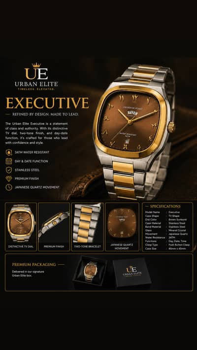 URBAN ELITE EXECUTIVE WATCH|WITH GUARANTE CARD