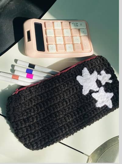  Handmade Crochet Star Zipper Pouch 