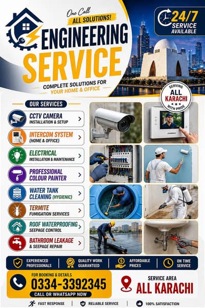 CCTV Waterproofing Tank Cleaning Fumigation Bathroom Seepage Repair