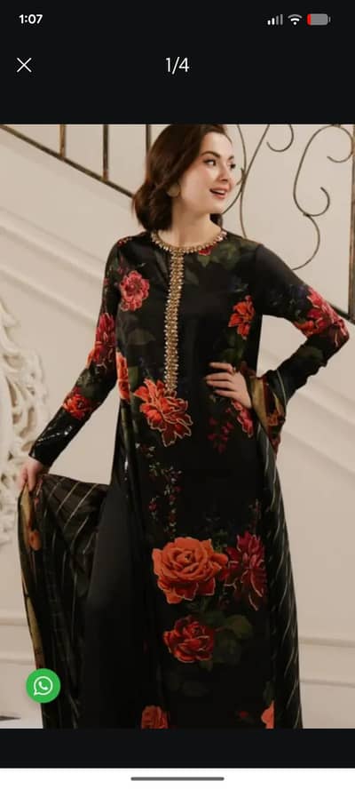 3 piece embellished silk dress.